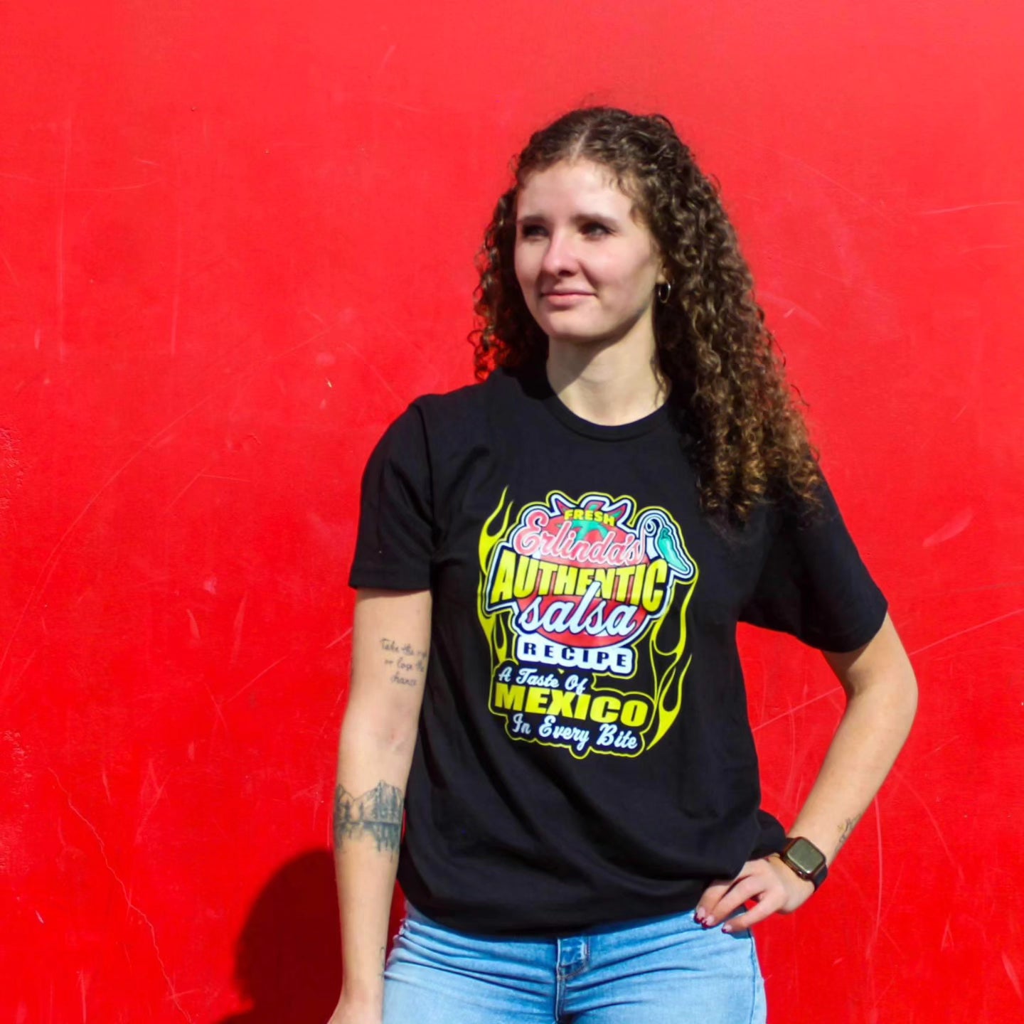 Erlinda's Authentic Salsa logo t shirt